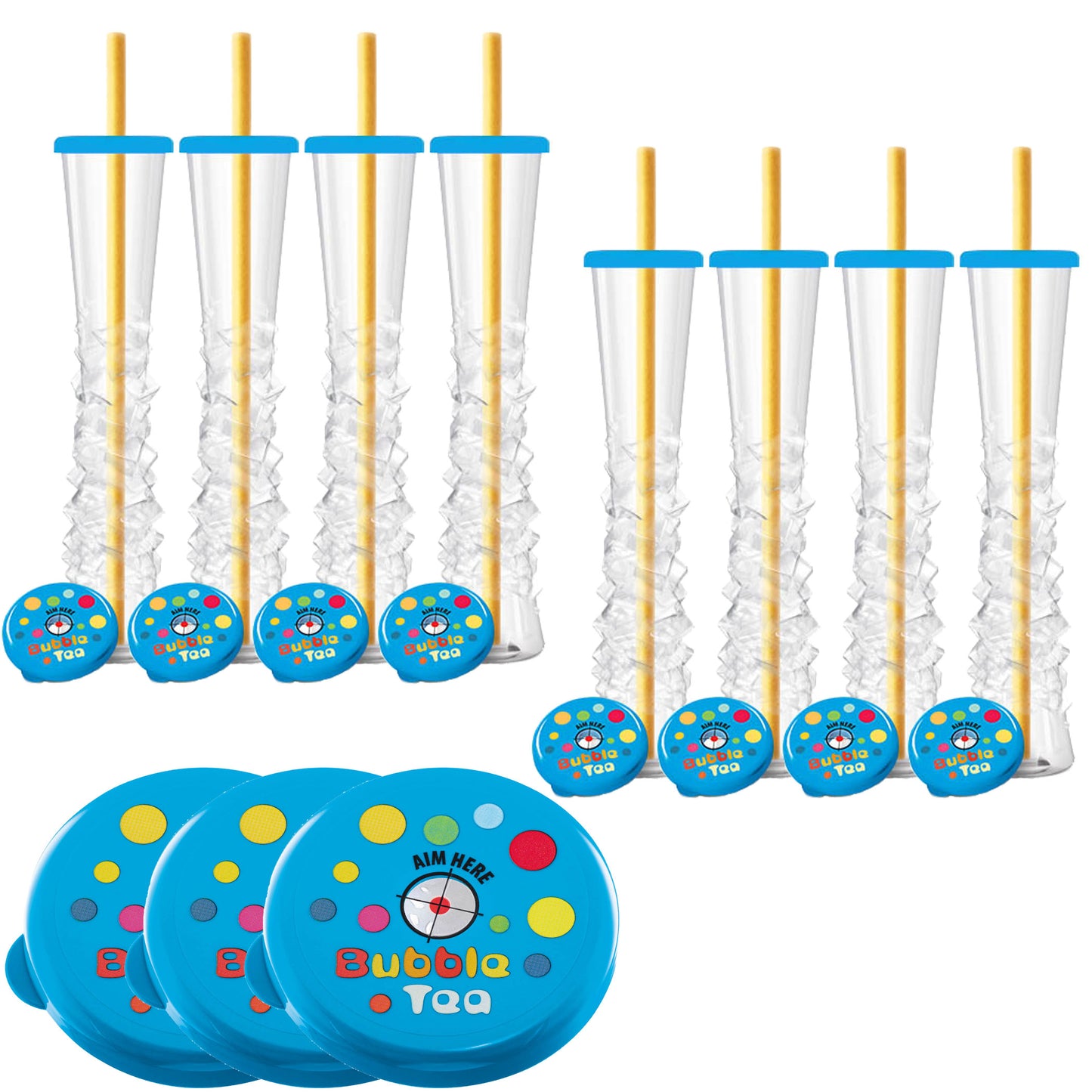 Bubble Tea Yard Cups (54 Cups with Lids and Straws) -17oz. (500ml)