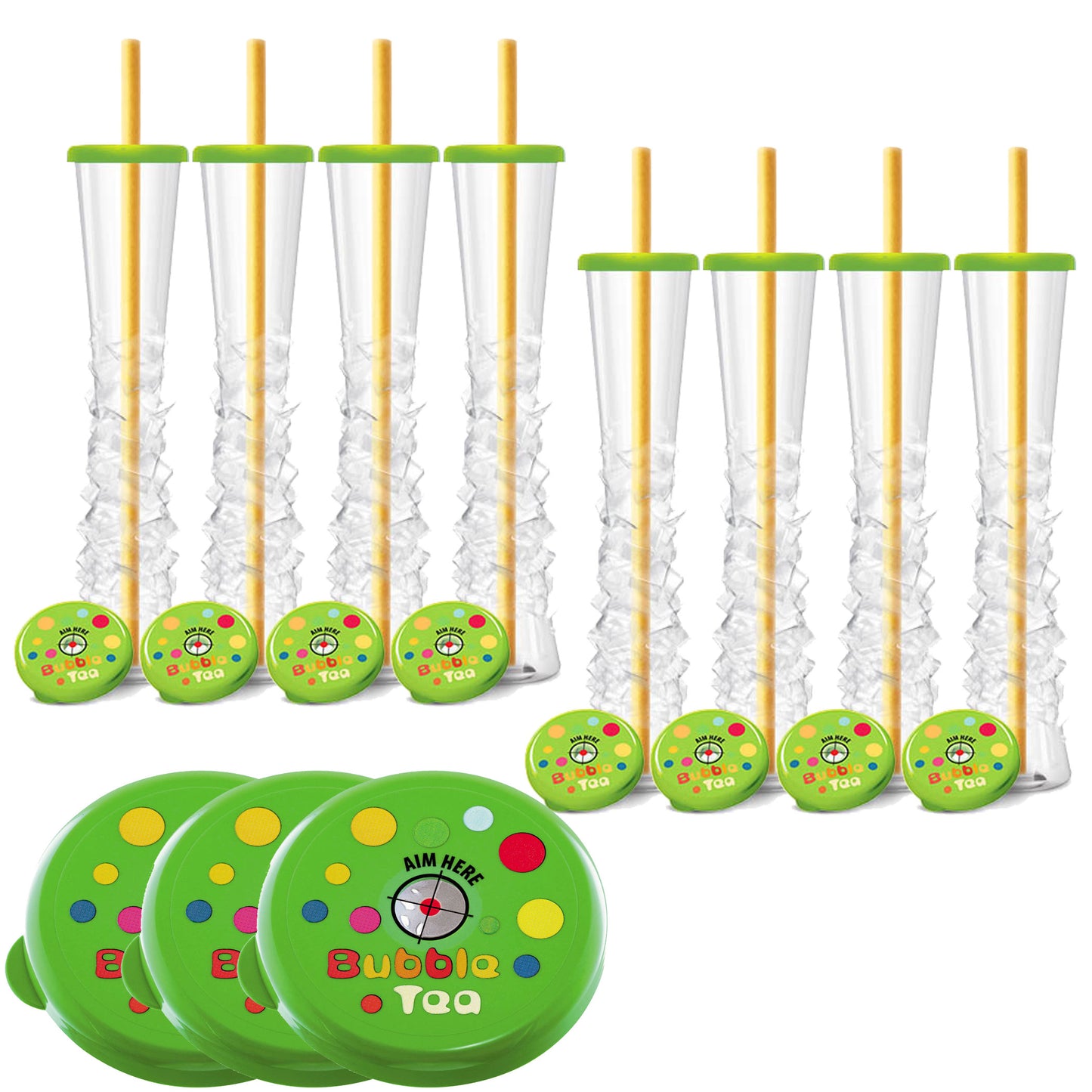 Bubble Tea Yard Cups (54 Cups with Lids and Straws) -17oz. (500ml)