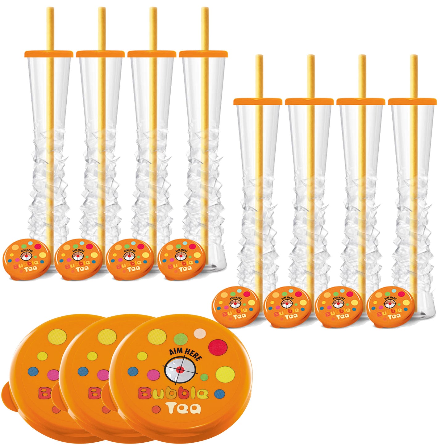 Bubble Tea Yard Cups (54 Cups with Lids and Straws) -17oz. (500ml)