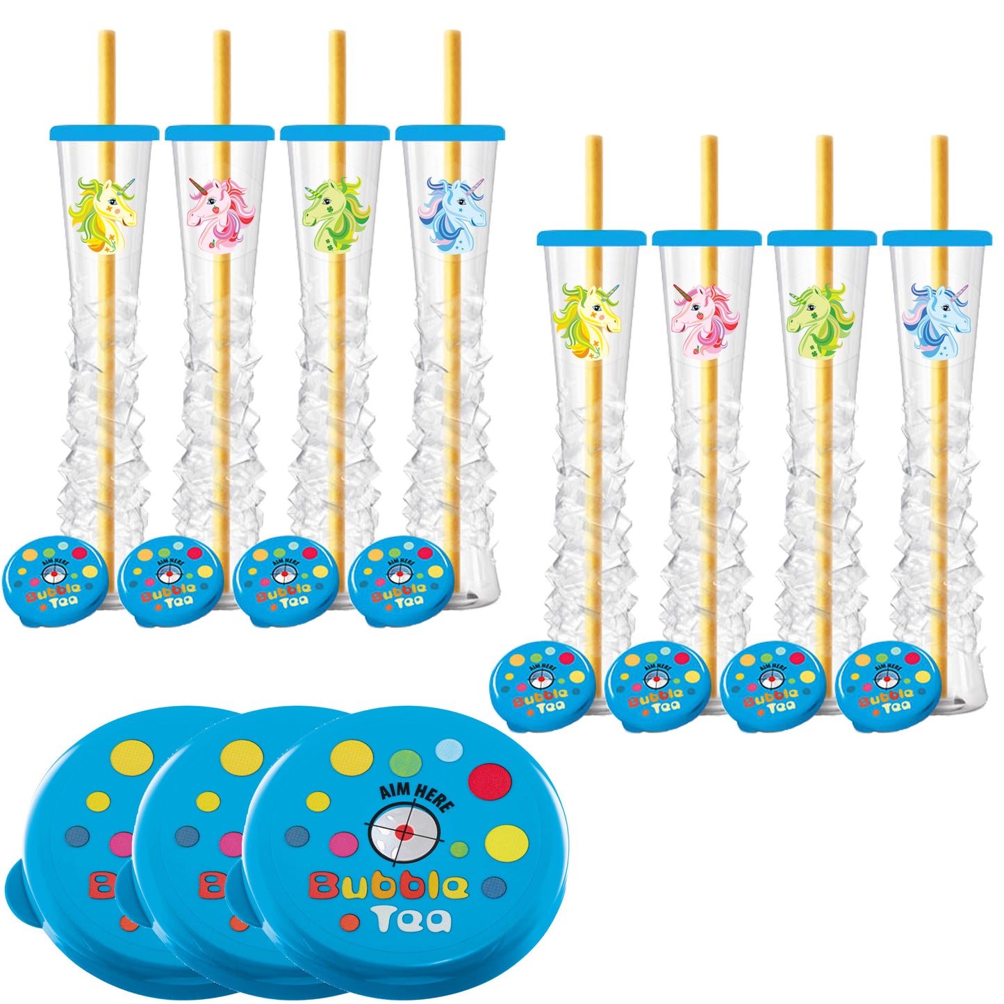 Bubble Tea Yard Cups (54 Cups with Lids and Straws) -17oz. (500ml)