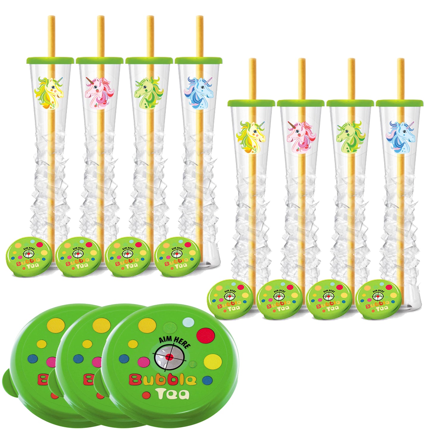 Bubble Tea Yard Cups (54 Cups with Lids and Straws) -17oz. (500ml)