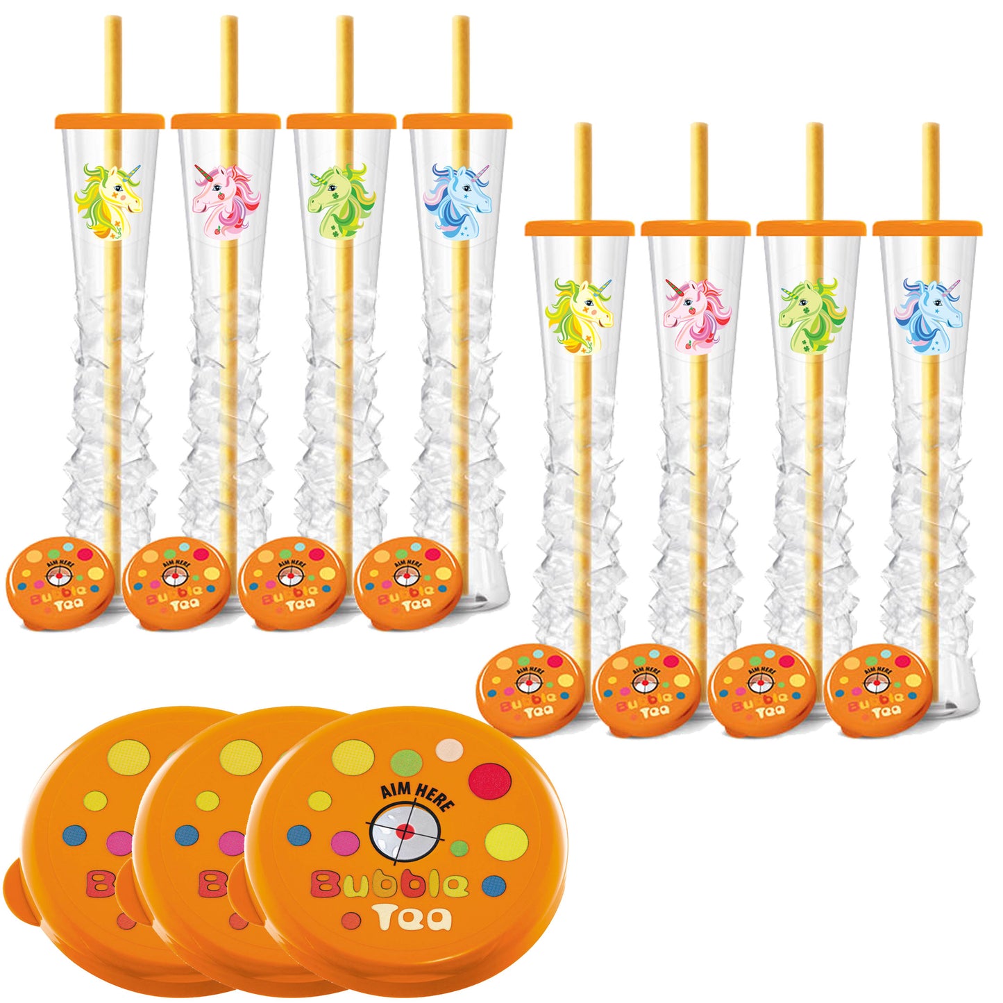 Bubble Tea Yard Cups (54 Cups with Lids and Straws) -17oz. (500ml)