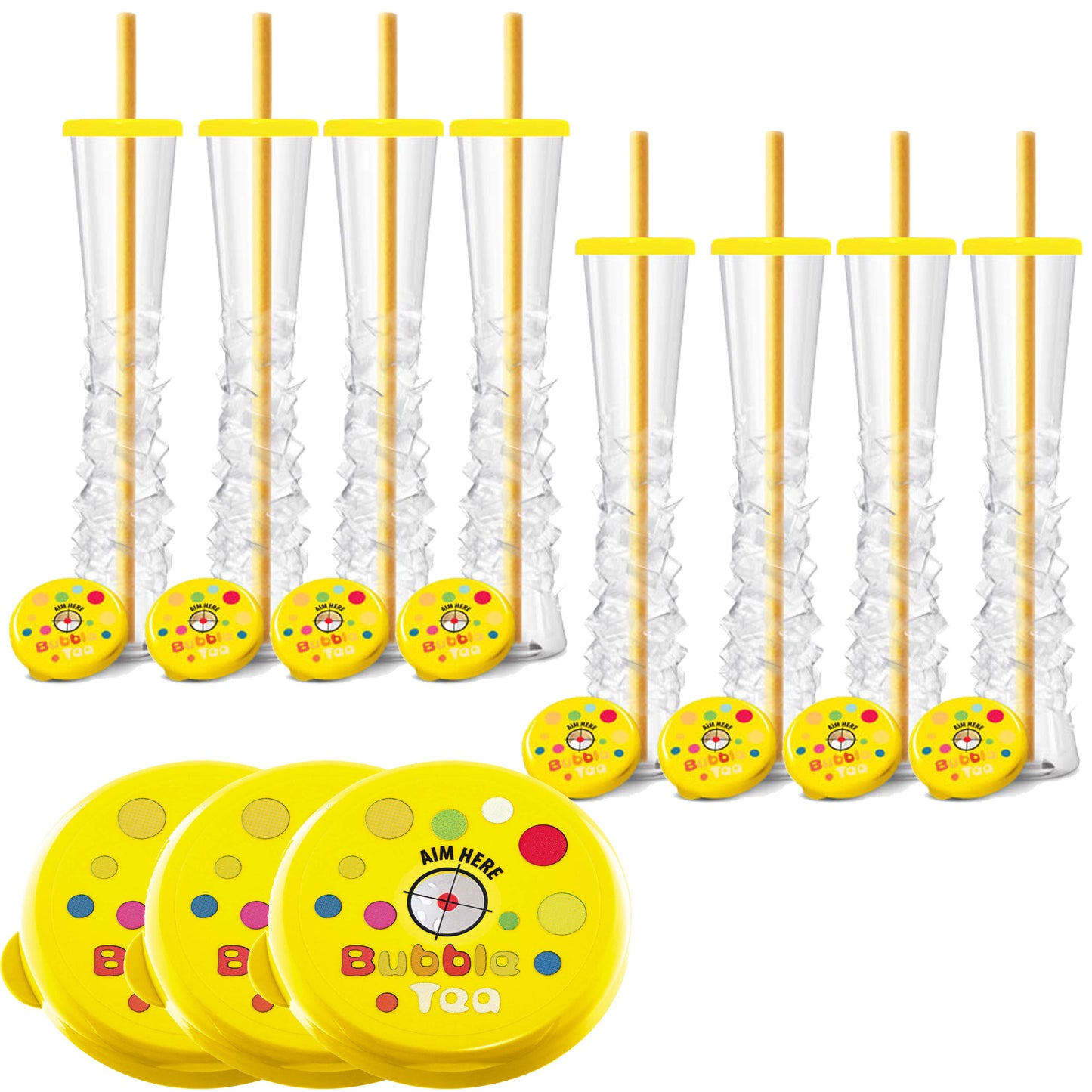 Bubble Tea Yard Cups (54 Cups with Lids and Straws) -17oz. (500ml)