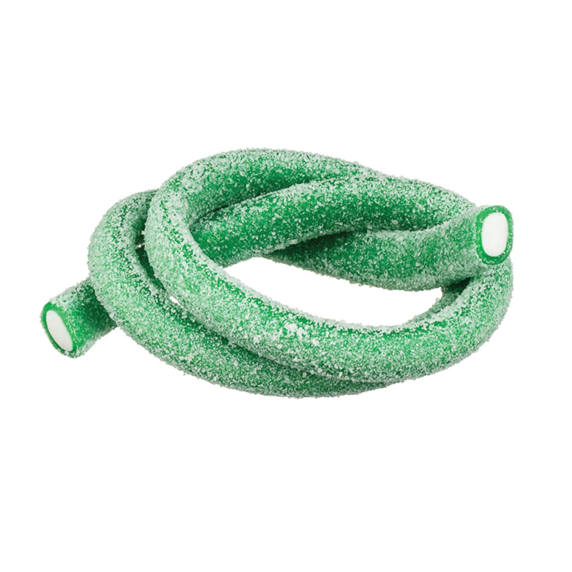 Meeega Cables Gummy Rope SOUR APPLE Copy of Meeega Cables European Chewy Rope Candy - Custom 12-Pack individually wrapped Meeega Cables, each over 2-feet long cups with lids and straws