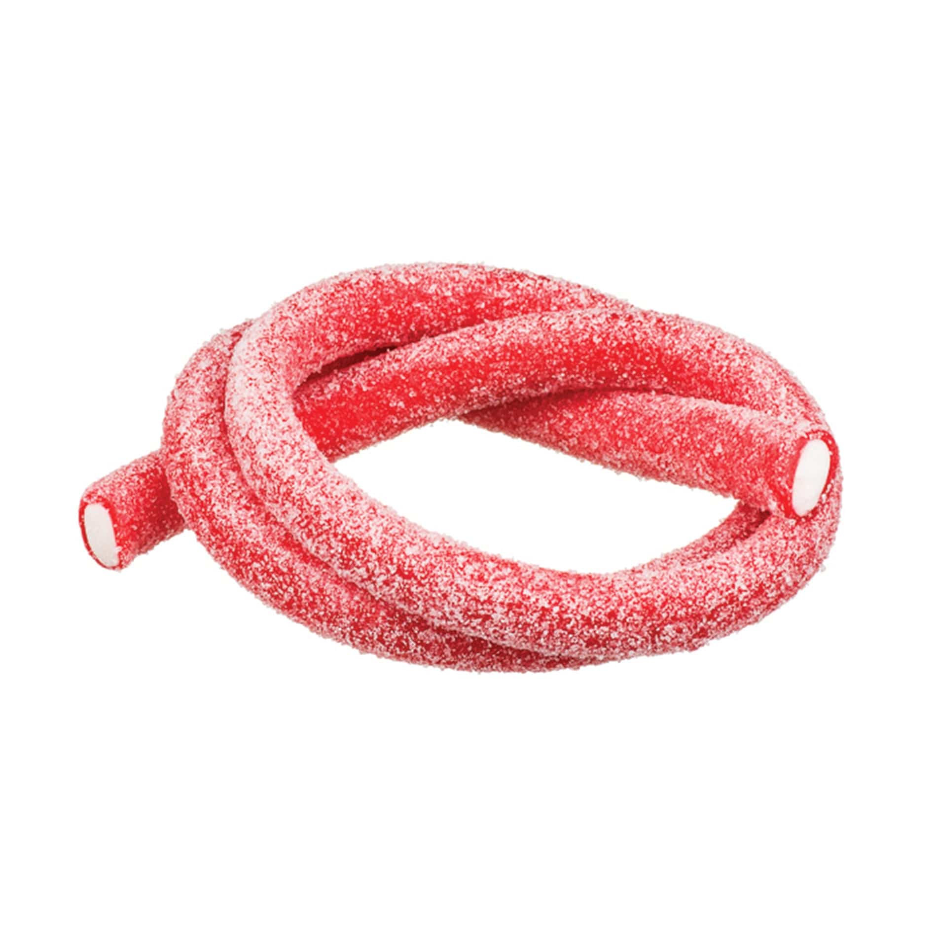 Meeega Cables Gummy Rope SOUR STRAWBERRY Copy of Meeega Cables European Chewy Rope Candy - Custom 12-Pack individually wrapped Meeega Cables, each over 2-feet long cups with lids and straws