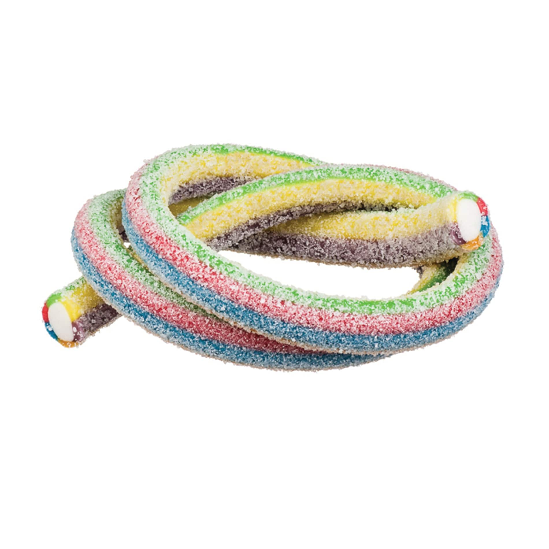 Meeega Cables Gummy Rope SOUR SUNSHINE FRUIT Meeega Cables European Chewy Rope Candy - Custom 12-Pack individually wrapped Meeega Cables, each over 2-feet long cups with lids and straws