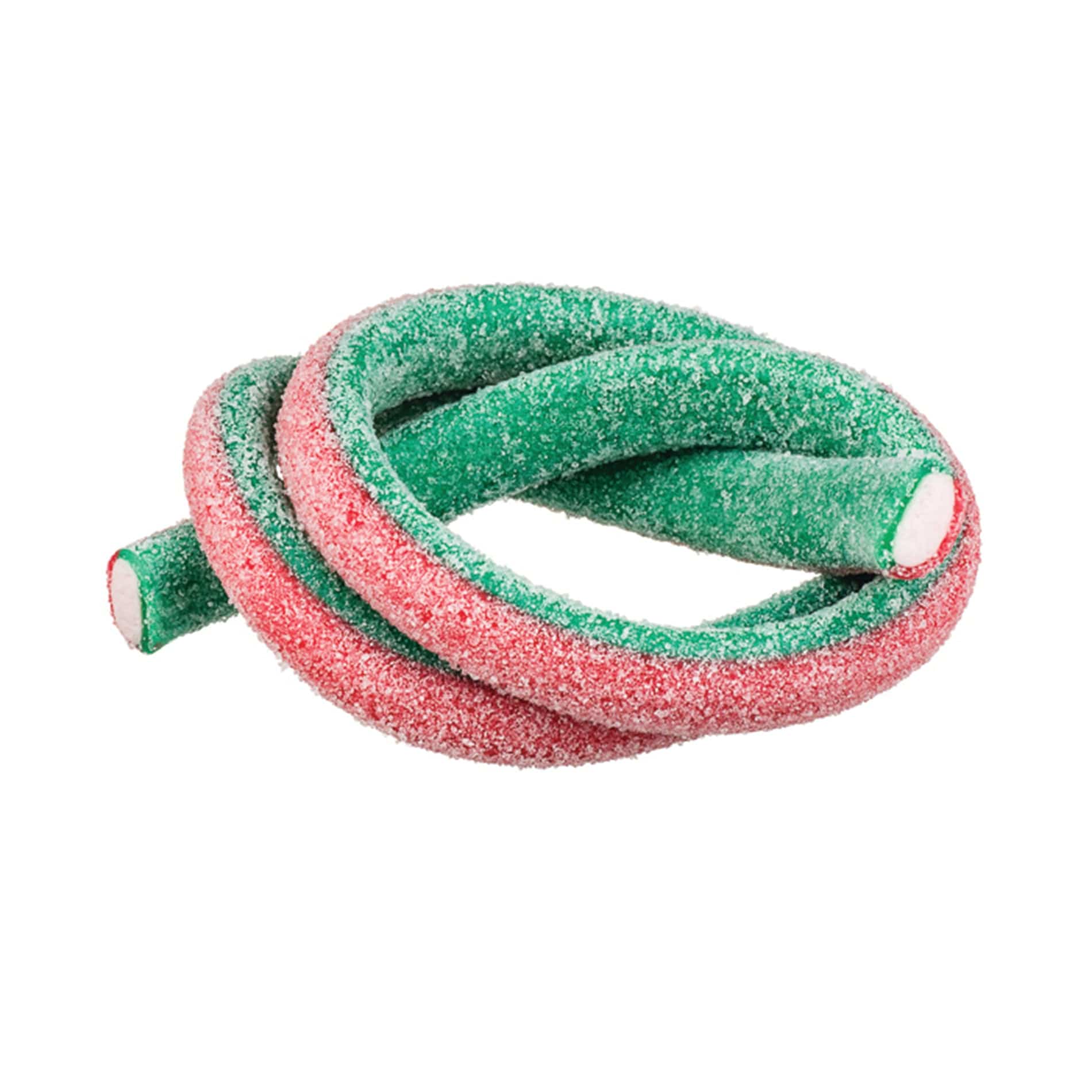 Meeega Cables Gummy Rope SOUR WATERMELON STRAWBERRY Copy of Meeega Cables European Chewy Rope Candy - Custom 12-Pack individually wrapped Meeega Cables, each over 2-feet long cups with lids and straws