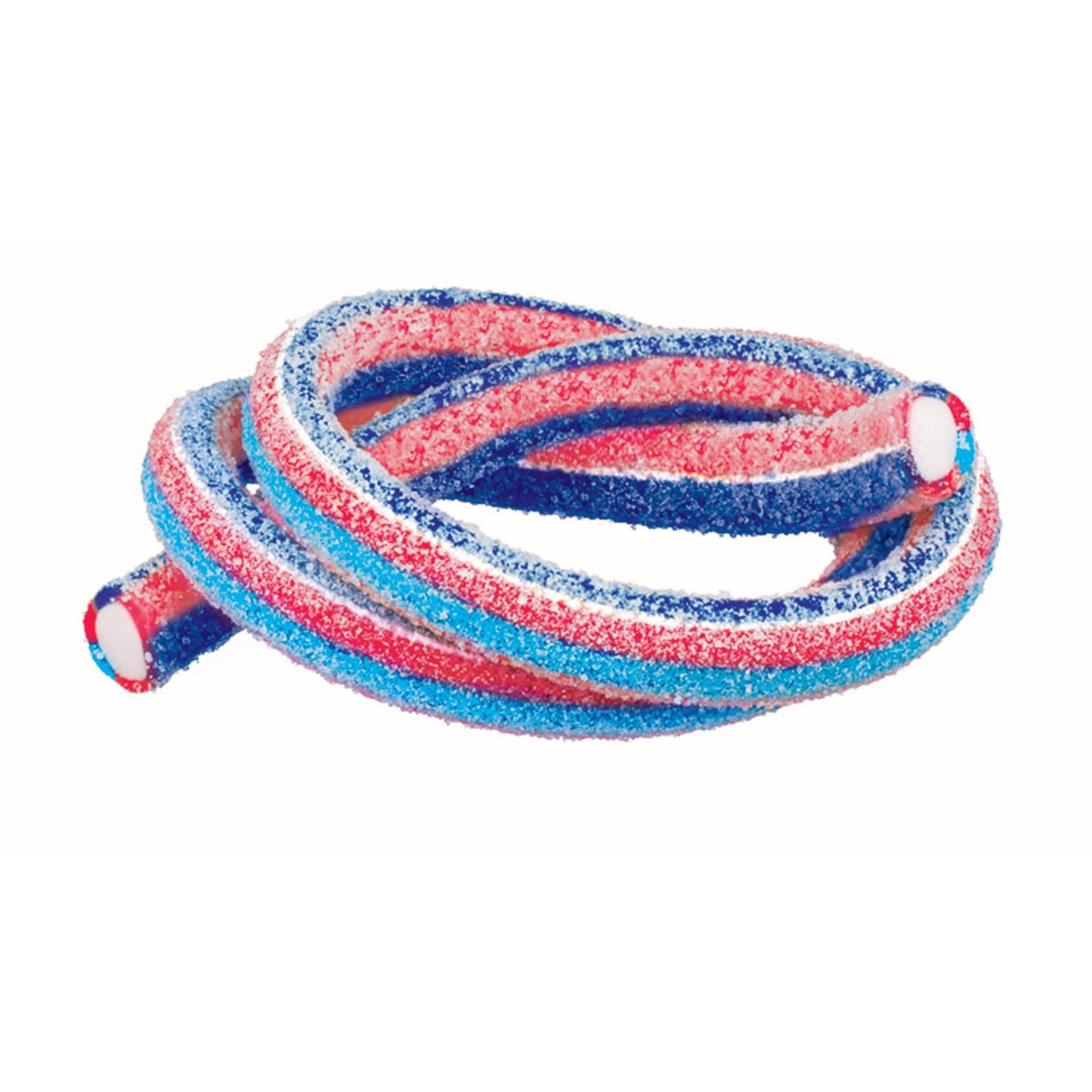Novelty Concessions Gummy Rope FIZZY BERRY / 1 Pack (30 pieces) Meeega Cables European Chewy Rope Candy - Box of 30 individually wrapped Meeega Cables, each over 2-feet long cups with lids and straws