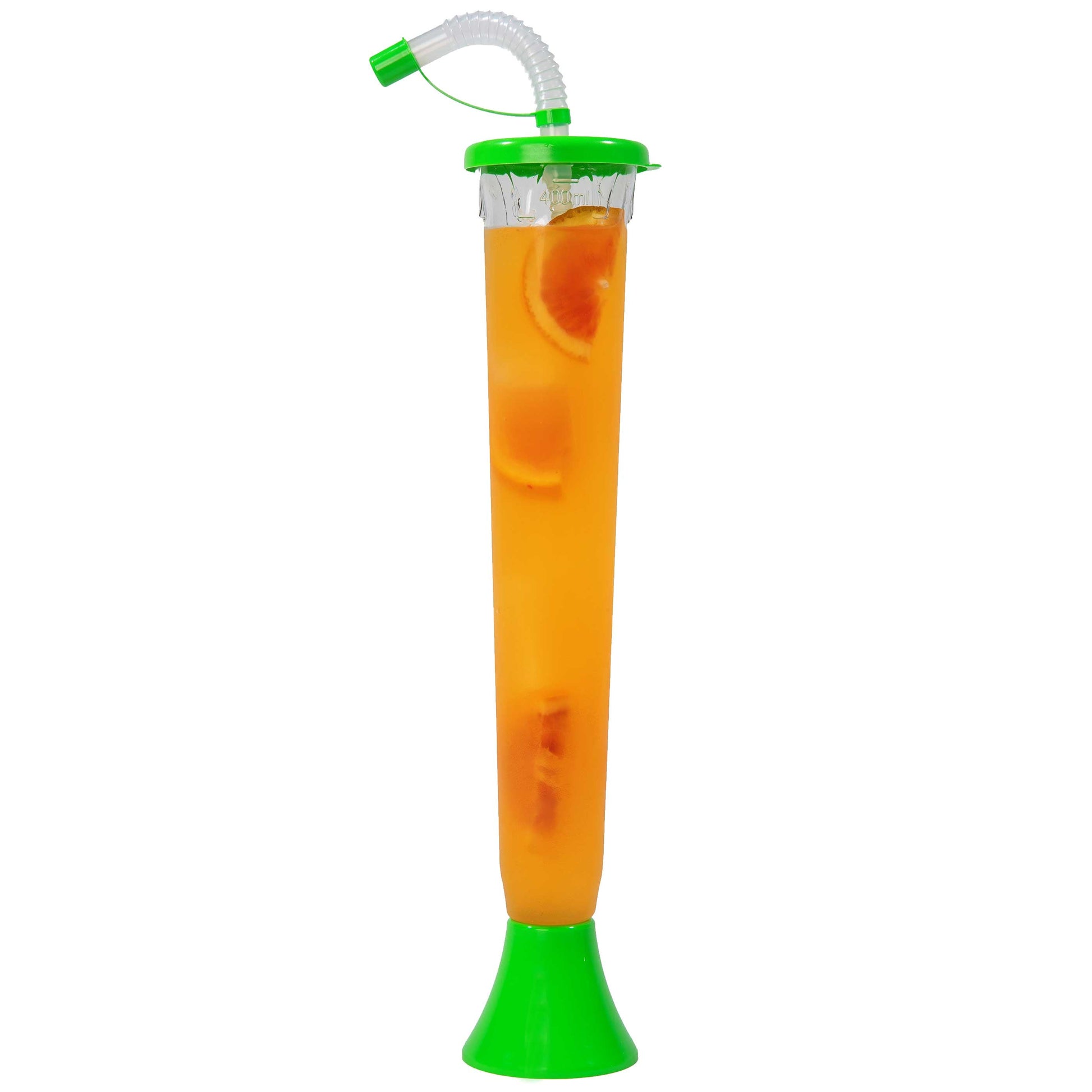 Sweet World USA Yard Cups (54 or 108 Cups) Yard Cups with LIME Lids and Straws - 14oz - for Margaritas and Frozen Drinks cups with lids and straws