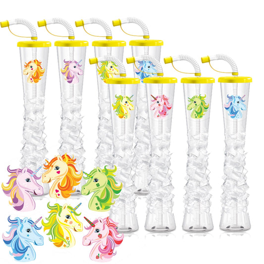 Sweet World USA Yard Cups Unicorn Ice Yard Cups (54 Cups) - for Margaritas and Frozen Drinks, Kids Parties - 17oz. (500ml) cups with lids and straws