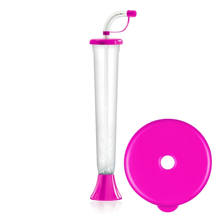 54 or 108 Cups) Yard Cups with PINK Lids and Straws - 14oz - for Marg –  Novelty Concessions