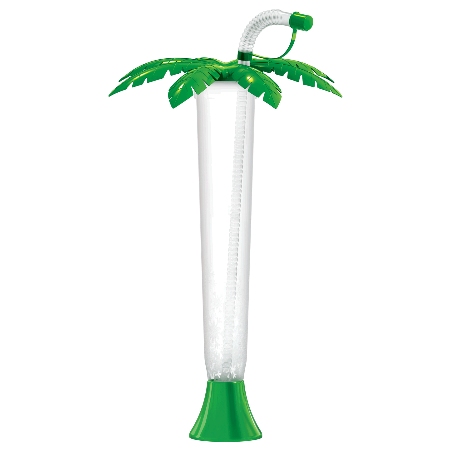 Sweet World USA Yard Cups Palm Cup Palm Tree Luau Yard Cups (108 cups) - for Margaritas, Cold Drinks, Frozen Drinks, Kids Parties - 14 oz. (400 ml) - Green cups with lids and straws
