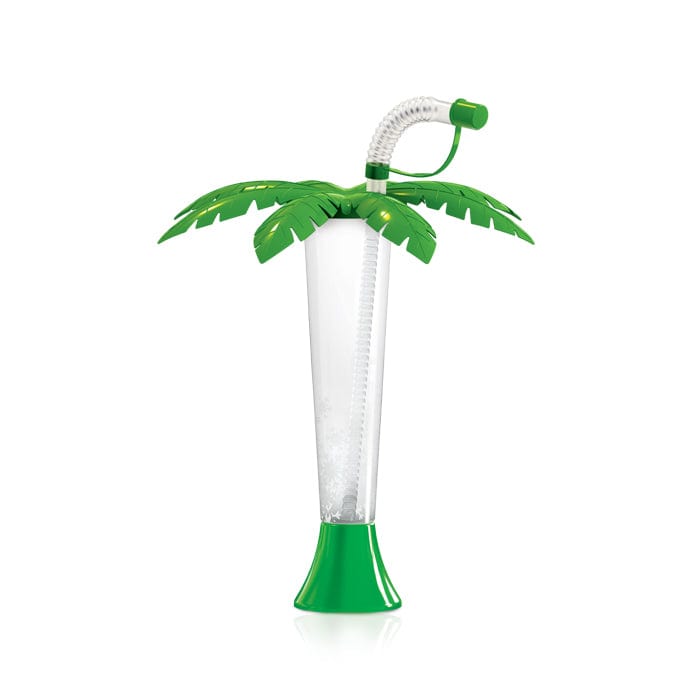 Sweet World USA Yard Cups Party Pack Palm Tree Luau Yard Cups Party 6-Pack - for Margaritas, Cold Drinks, Frozen Drinks, Kids Parties - 9 oz. (250 ml) cups with lids and straws