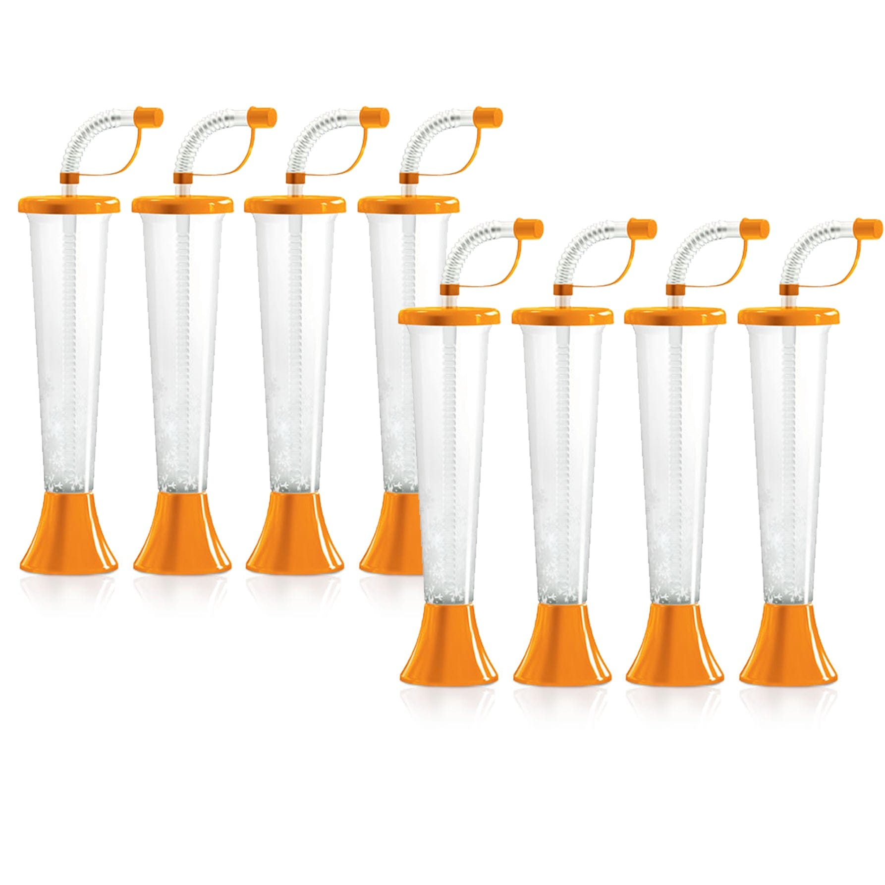 Sweet World USA Yard Cups Party Pack Yard Cups for Kids (108 ORANGE Cups) - for Cold Drinks, Frozen Drinks, Kids Parties - 9 oz. (250 ml) cups with lids and straws
